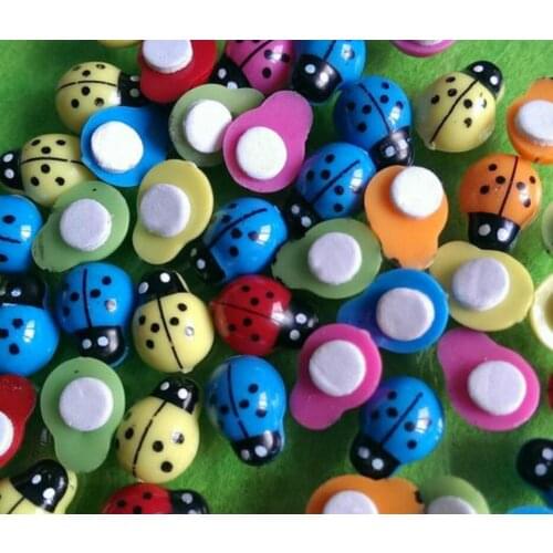 100PCS DIY Mini Ladybug Stickers 3D Stickers Easter Decoration Wall Stickers Home Decoration Kids Toys