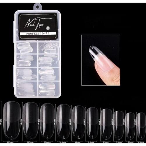100Pcs/Box False Nails Seamless Reusable Transparent Fake Fashion Nail Covers for Female Full Cover Sculpted Fake Nail Tips