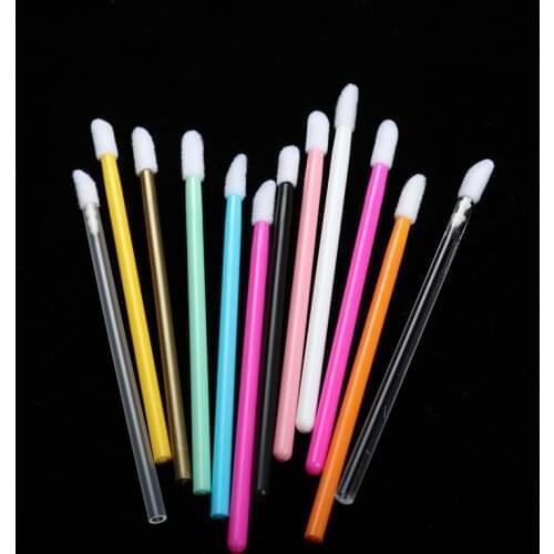 100 pcs Disposable hollow lip brush Soft Lipstick Mascara Wands Applicators Eyelash Cleaner Cosmetic brushes women MakeUp Tools