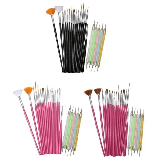 20pcs Women Nail Art Design Set Dotting Painting Drawing Polish Brush Pen Tools