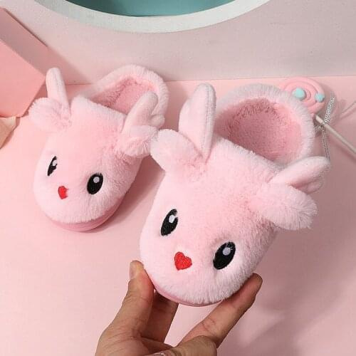 2021 Ins New Baby Home Slippers Girls Cartoon Shoes Winter Warm Slippers Child House Shoes Baby Indoor Shoes Slippers