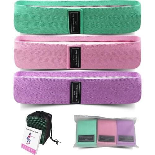 3pcs Fitness Resistance Bands Workout Fabric Loop Band Butt Exercise Bands For Hip Legs Thigh Glutes Non-Slip Deep Squat Bands