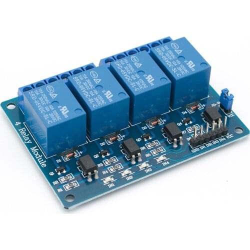 30pcs/lot TENSTAR ROBOT With optocoupler 4 channel 4-channel relay modules relay control panel PLC relay 5V four way module