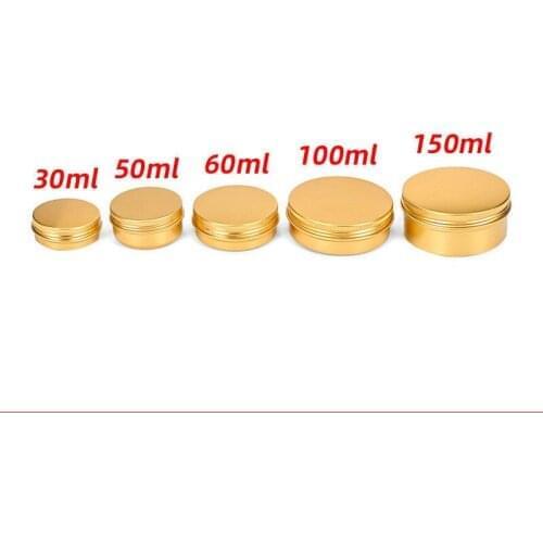 30PCS Golden aluminum can 50ml 60ml 100ml 150ml golden tea cans candle cosmetic aluminum box