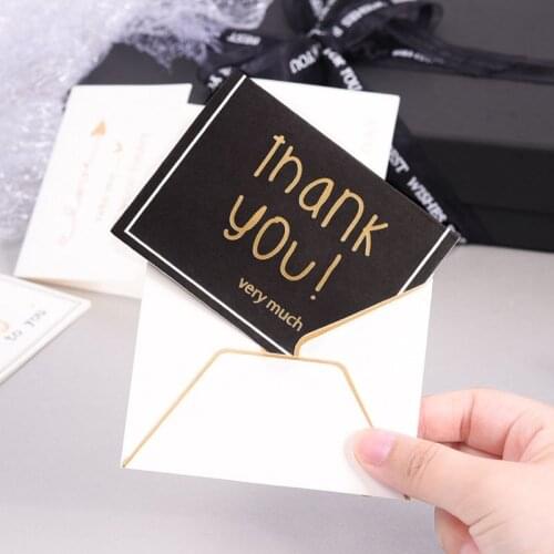 5set Bronzing envelope with cards happy birthday Invitation white gift best wishes 9.5*7CM
