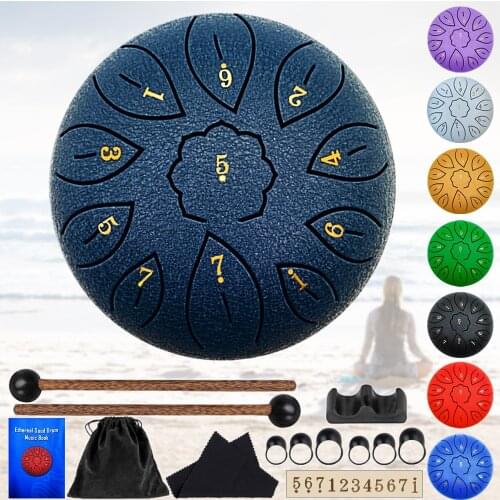 6 Inch 11 Tones C Key Steel Tongue Drum Tamborine Mini Snare Drum Set Percussion Instruments Musicales Profesional Yoga Gifts