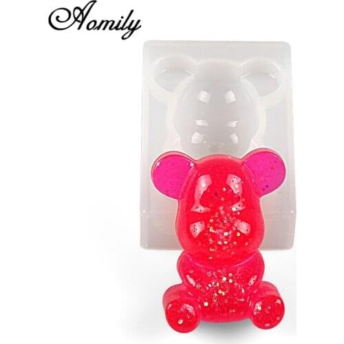 Aomily 3D Silicone Bear Chocolate Cake Mould Baby Bear Soap Mold Candle Polymer Clay Molds Crafts DIY Forms Soap Base Tool