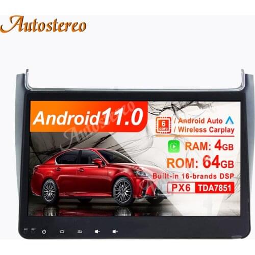 Android 10.0 4G+64G Car Radio GPS Navigation Unit for Volkswagen Polo 2015 Auto Stereo Radio Tape Recorder Multimedia Player ISP