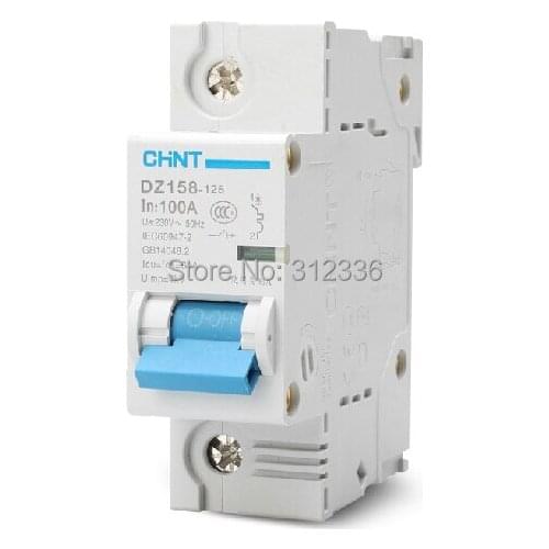 Free Shipping DZ158 1P 100A big power air switch unipolar circuit breaker Electric shock protection domestic C type