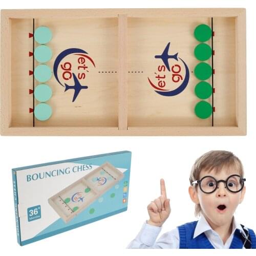 Fast Sling Puck Game Paced Wooden Table Hockey Winner Games Interactive Chess Toys For Adult Children Desktop Battle Board Game