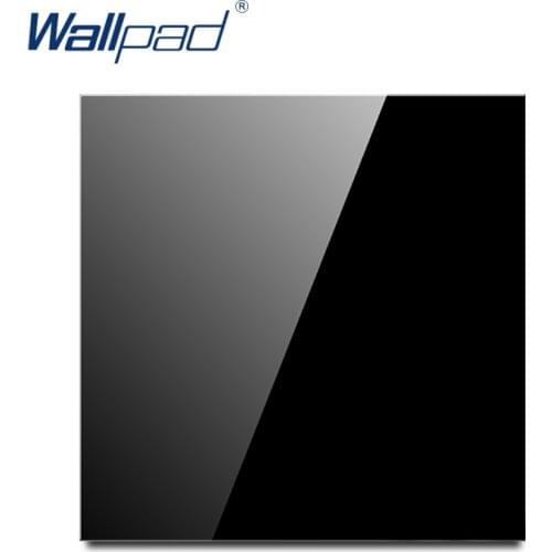 Wallpad L6 Black Glass Flat Blank Cover for empty hole Decoration