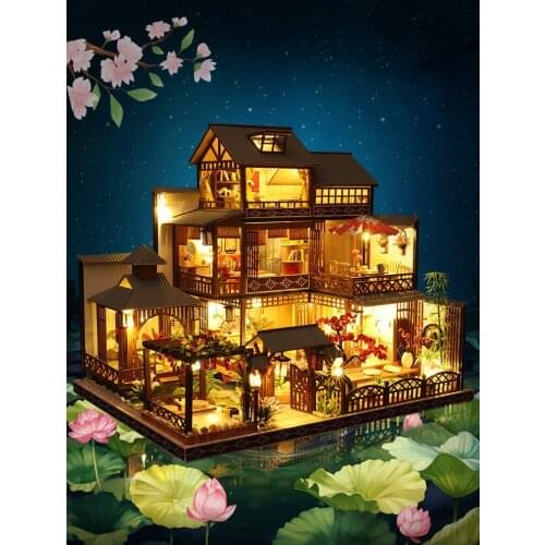 Japanese-Style DIY Cottage Villa Handmade Small House Chinese-Style Building Model Assembled Toy Birthday Gift