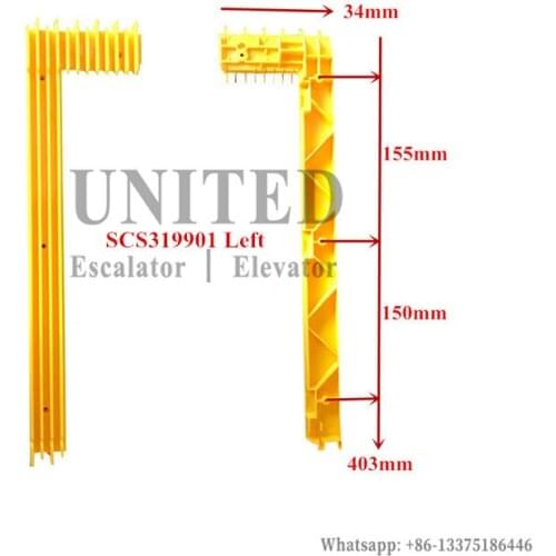 Escalator Yellow Plastic Demarcation SCS319901 LEFT L403mm W34mm