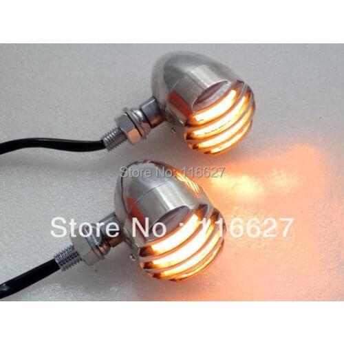 Robber Chrome Finned Grill Amber Turn Signal for Kawasaki VN Suzuki Boulevard