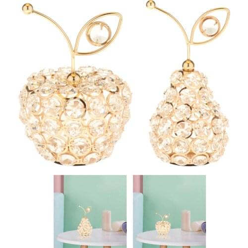 Crystal Rhinestone Fruit Ornament Home Wedding Desktop Decor Gift Apple