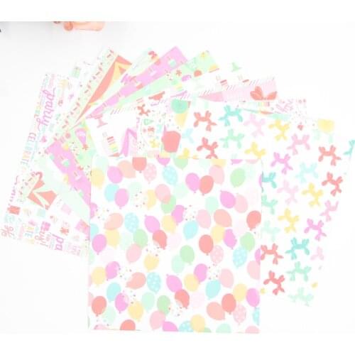 KLJUYP 12 Sheets Party Animal Scrapbooking Pads Paper Origami Art Background Paper Card Making DIY Scrapbook Paper Craft