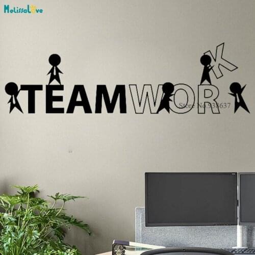 Creative Teamwork Word Design Cute Funny Office Meeting Room Decor Company Classroom Decal Removable Vinyl Wall Sticker BB423
