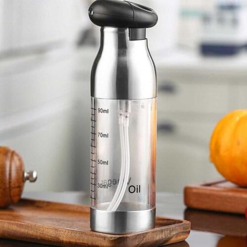 Kitchen Olive Oil Spray Bottle Olive Oil Dispenser Stainless Steel Two Nozzles Cooking Oil Bottle BBQ Sprayer Cooking Tools