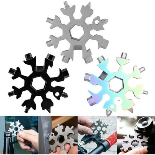 Hot 18 in 1 snowflake tool card combination multifunctional snowflake screwdriver wrench tool snowflake tool card
