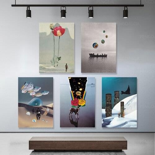 Hd Prints Pictures Wall Artwork Bridge Dog Flower Astronaut River Scenery Modular Painting Posters Canvas Home Decoration Framed