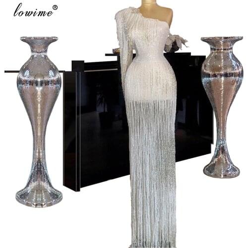 Muslim One Shoulder Tassels Celebrity Dress 2020 Mermaid Evening Dress Long вечернее платье Red Carpet Gowns Cocktail Dresses