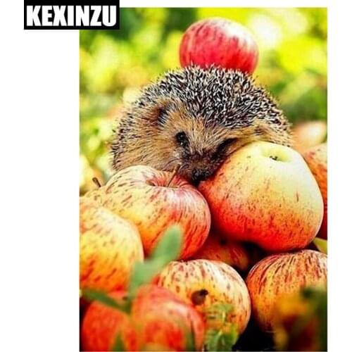 Diy kit Crafts Diamond painting cross stitch embroidery Hedgehog apple 3d square drill mosaic icon 100% full canvas Needlework
