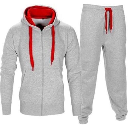 2021 New Casual Hip-hop European and American Style Hoodie Gym Fitness Slim Fit Plain Jogger Track Suits Mens Tracksuits Set