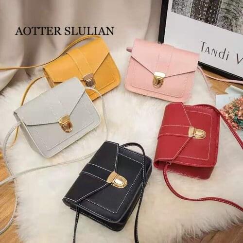 2021 New Women Crossbody Shoulder Bag PU Leather Buckles Messenger Bag Candy Color Bolsas Fashion Girl ins Style Phone Coins Bag