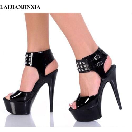 New womens high heels with rivets, and 15cm pole dancing sandals with 6-inch dancing shoes