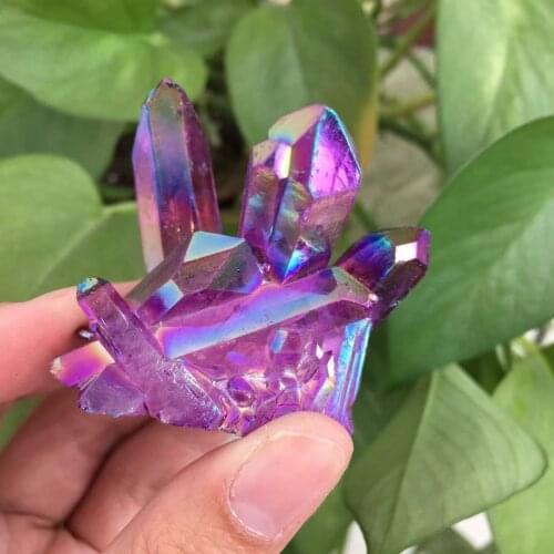 30-50g rainbow angel aura crazy amethyst clusters natural quartz crystal stone for gifts