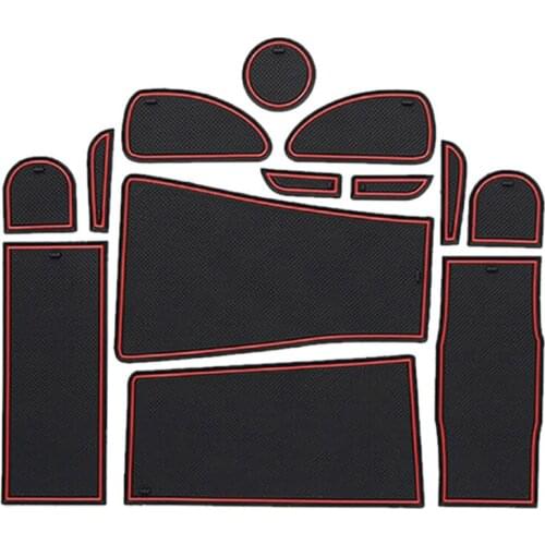 Anti-Slip Rubber Gate Slot Cup Mat for Toyota Prius 30 XW30 ZVW30 2010-2015 Door Groove Mat Accessories Stickers
