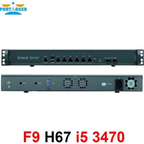 1U 6 Gigabit ethernet port ATX Power support Intel LGA1155 i5 3470 processor network router Firewall computer