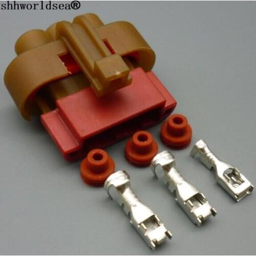 Shhworldsea 3 pin 2hole car available Water tank Electronic cooling fan plug auto Electronic fan plug Wire Harness connector