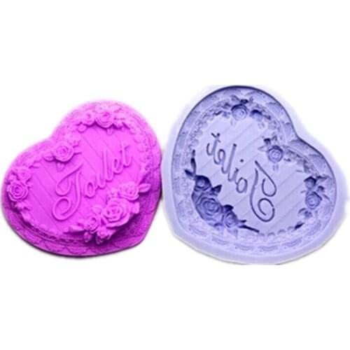 Valentines Day flower silicone soapmold Rose heart shaped chocolate mold DIY Cake decoration mold Handmade soap mold wedding