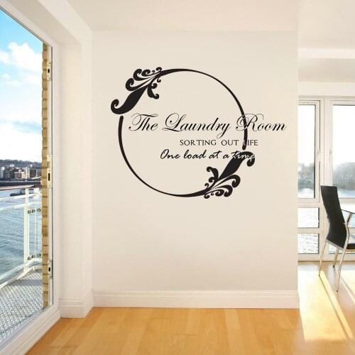 Laundry Lettering Quote Wall Decals Laundry Room Sorting Out Life Vinyl Wall Sticker Removable Home Room Laundry Room Decor Z661