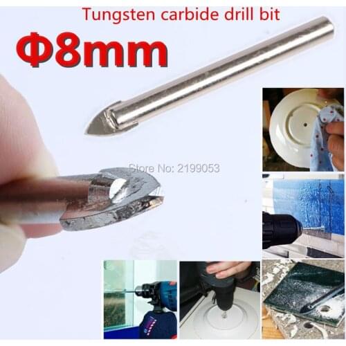8mm Glass/Tile/Ceramic Drill Bits Spear Head Tungsten Head Tip Hole Drill Bits Pack of 10