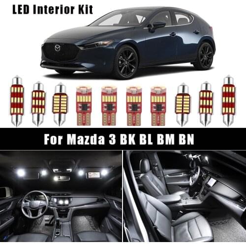 Canbus LED Interior Map Dome Trunk Light Bulbs Upgrade Kit For Mazda 3 BK BL BM BN 2004-2020 Vehicle Car Lighting Accessories