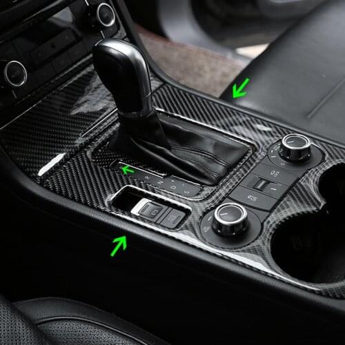 Car Carbon Fiber Interior Center Control Gear Shift Panel Water Cup Holder Cover Trim For VW Touareg 2011 - 2015 2016 2017 2018