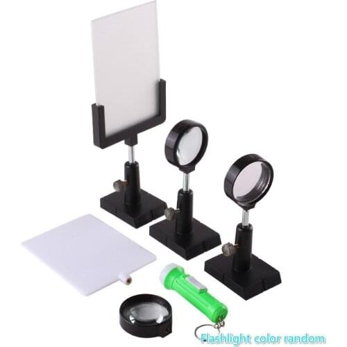 Convex Lens Concave Lens Frosted Glass Light Source and Bracket Physical Optical Experimental Equipment Classroom Supplies