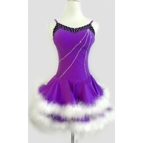 New style latin dance costume sexy spandex Ostrich feather latin dance dress for women latin dance compeition dresses S-4XL