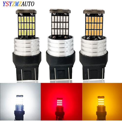 2X Signal Lamp T20 7440 7443 Canbus No Error 4014 45 SMD Yellow Red White P21W PY21W Turn Signal Parking Reverse Backup Light