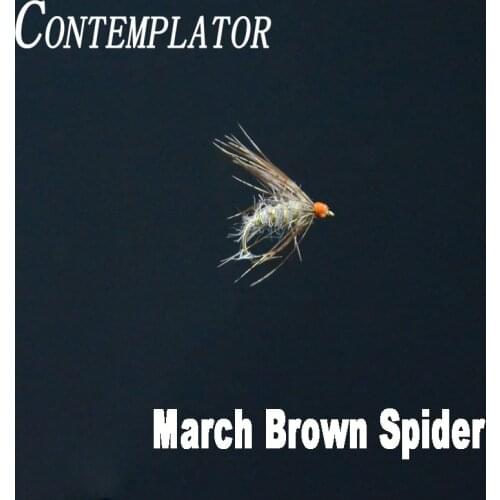 5pcs 12# March Brown Spider wet flies subsurface patterns for trout/bluegills imitating spider soft hackle fly fishing lures