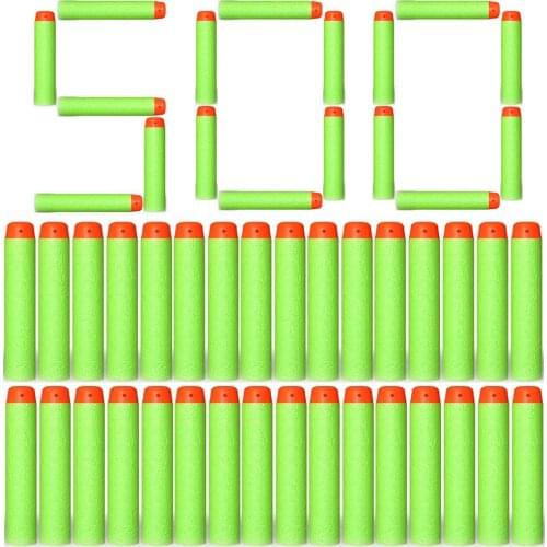 500PCS Soft Hollow Hole Head Nerf Bullets 7.2cm Refill Darts Toy Gun Bullets for Nerf Series Blasters Xmas Kid Children Gift