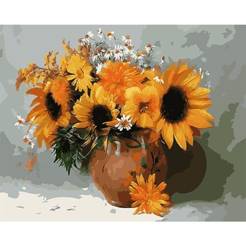 5D DIY full diamond painting sunflower cross stitch diamond embroidery flower mosaic picture home decoration