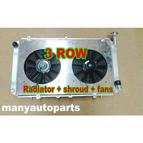 Aluminum Radiator +Shroud+Fans FOR Nissan Patrol Y60 GQ 4.2L TB42S Petrol 1987-1997