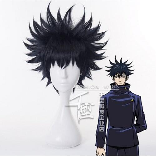 Anime Fushiguro Megumi Jujutsu Kaisen Black Blue Short Wig Cosplay Synthetic Hair Halloween Costume Party Wigs For Men Perucas