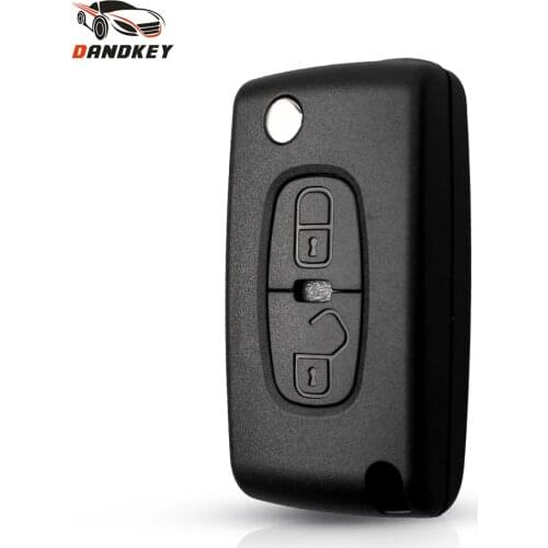 Dandkey For Citroen C-Crosser C4 Aircross Key Shell 2 Button Flip Folding Remote Car Key Cover Case For Peugeot 4008 Uncut Blade