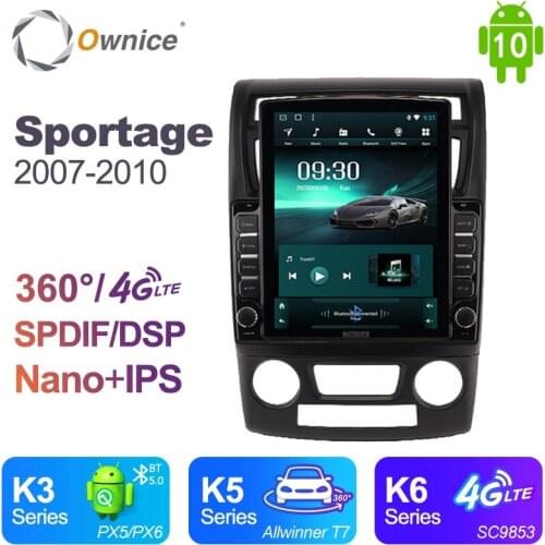 FOR Kia Sportage 2007 - 2009 2010 Tesla Style Android 10.0 Car DVD Player 4GB 64GB 4G LTE GPS RDS Radio Wifi Bluetooth autoradio