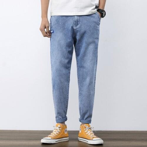 Spring Autumn 2021 Mens Smart Jeans Business Fashion Straight Regular Blue Stretch Denim Trousers Classic Men Plus Size 28-36
