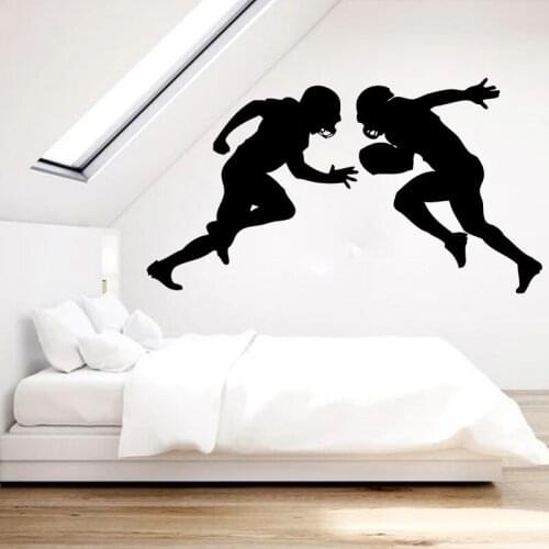 Football Wall Decal Teens Room Decoration Sports Player Vinyl Stickers Removable Mural Home Decor Player Fight O121